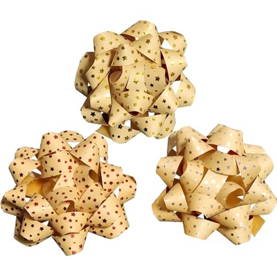 Rozeta 11 cm kraft hvězdy 1 ks - mix barev