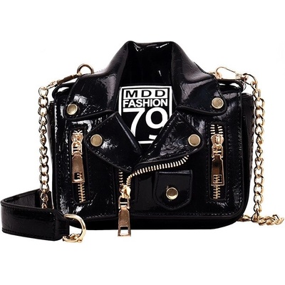 Нестандартна дамска чанта - Leather jacket | Малки дамски чанти за през рамо