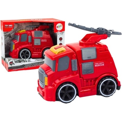 Lean Toys Hasičské auto s dělem, zvuky, světla, pohon, červené