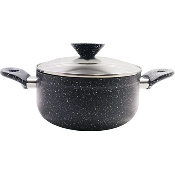 Elekom Дълбока тенджера ЕК-2613 gm, 26 см, Незалепващо мраморно покритие, Индукционно дъно (ek-2613 gm)