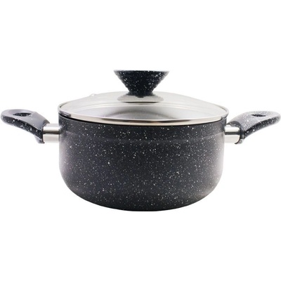 Elekom Дълбока тенджера ЕК-2613 gm, 26 см, Незалепващо мраморно покритие, Индукционно дъно