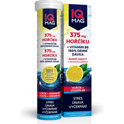 NaturProdukt IQ MAG Horčík 375 mg + Vitamín B6 šumivé tablety 20 ks