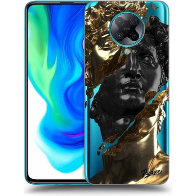 Púzdro Picasee silikónové Xiaomi Poco F2 Pro - Black Gold čiré
