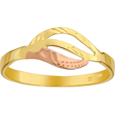 SILVEGO Zlatý prsten Eleni s ručním rytím ze žlutého a růžového zlata SILVEGOB20571RGYR
