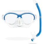 CRESSI Moon Swimming Goggles Children 7 to 15 Years - Diving Goggles - Shatterproof Lenses, Secure Fit & Adjustable Buckles - Diving Goggles Children - Diving Masks - Transparent/Blue - Combo Set - DM200620 