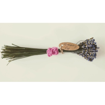 HAND MADE Sušená kytička levandule tmavé s ozdobou Velikost V: velká