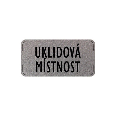 Popis místnosti - cedulka na dveře - Úklidová místnost, hliníková tabulka, 160 x 80 mm