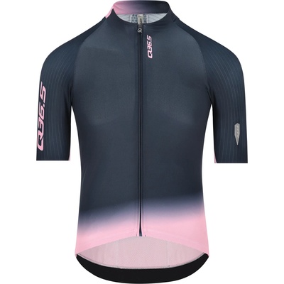 Q36.5 Мъжка фланелка с къс ръкав за колоездене Q36.5 Gregarius Pro Collar Fade Signature Jersey Cycling jersey - Nautica Blue - размер M (056-3878-0213)
