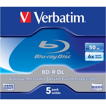 Verbatim Bluray Verbatim 50GB 5 броя Spin 6x Withe Blue Surface (43748)