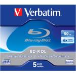 Verbatim Bluray Verbatim 50GB 5 броя Spin 6x Withe Blue Surface (43748)