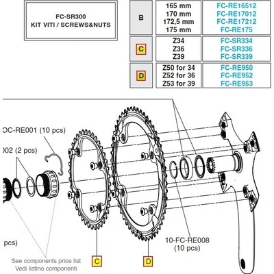 Prevodník 12s Campagnolo SR, RE, 34z, vr.skrutkov (rv 2019 - ....)