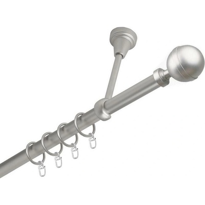 OK-GarnýžeCZ Garnýž kovová jednořadá 19mm Kalisto satina 200 cm do stropu / kroužky s háčkem