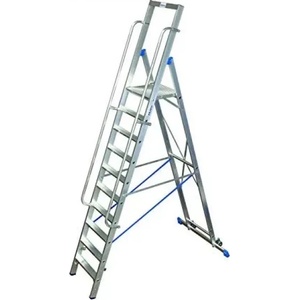 KRAUSE Двураменна алуминиева стълба с голяма платформа Krause Stabilo 10 (07127808)