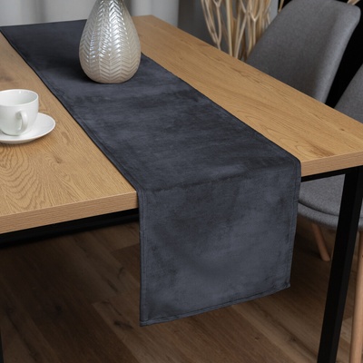 Biante Zamatový behúň Velvet Prémium SVP-004 Antracitovo sivý 45x160cm