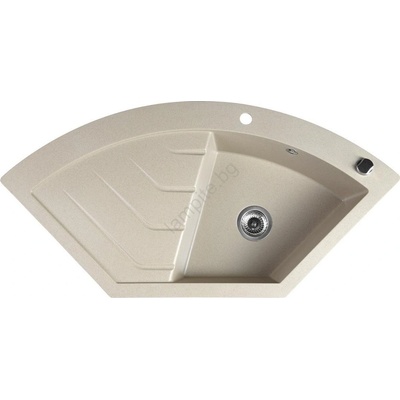 SAPHO - Ъглова кухненска мивка 114x57, 5 см гранит/бежова (SH0577)