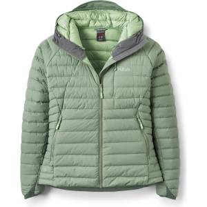 Rab Дамско пухено яке Rab Women's Microlight Windstopper Hoody Down jacket - Dark Fig Green - размер 38 (EU) (104-5450-0212)