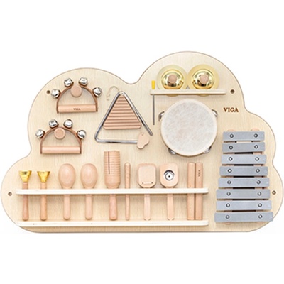 Viga Toys Дървен сет за стена Viga Toys - Музикални инструменти (44718)