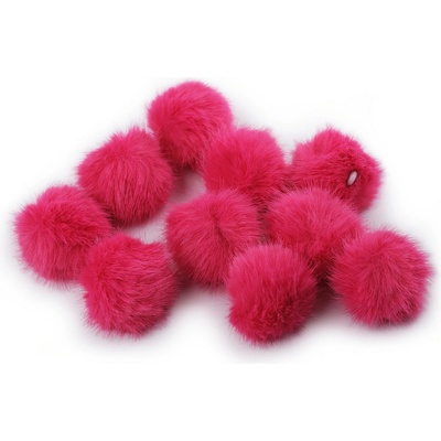 Kožešinová bambule s poutkem Ø3,5 cm, střední, 5 pink