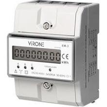 3-fázový indikátor spotřeby elektrické energie, 80A, 3 moduly, DIN TH-35mm