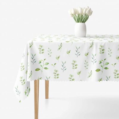Goldea hranatý teflónový obrus eukalyptové lístky 80x80 cm