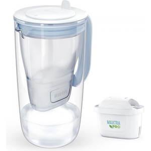 BRITA Кана за филтриране на вода Brita Maxtra PRO, 2.5 л, LED индикатор, Боросиликатно стъкло, Светлосин (Maxtra PRO) Филтрираща кана