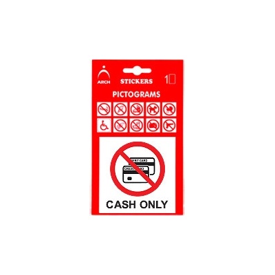 Samolepka piktogram - Platba v hotovosti - Cash only
