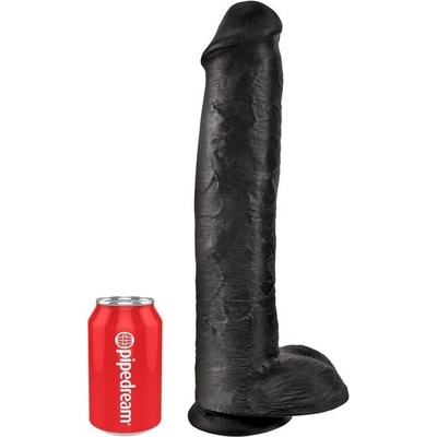 King cock realistic dildo with testicles 38 cm black