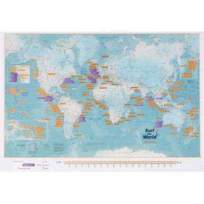 Maps International Surf the World - stírací mapa Varianta: bez rámu v tubusu, Provedení: mapa v tubusu