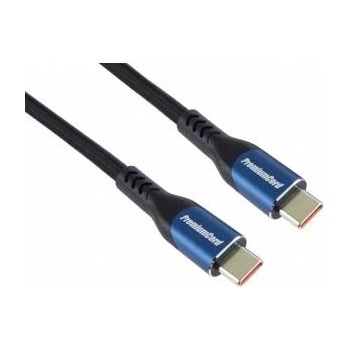PremiumCord USB-C cable (USB 3.2 GEN 2x2, 5A, 100W, 20Gbit/s) 0.5m, cotton braid