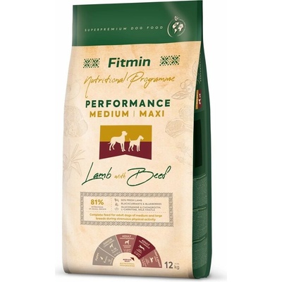 Fitmin Medium Maxi Performance jehněčí & hovězí 12 kg