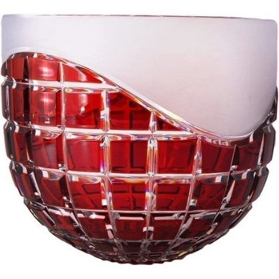 Bohemia Crystal Broušená mísa Neron červená 200 mm