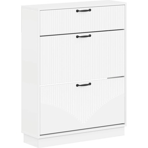 vidaXL Шкаф за обувки HOORN 78 x 24 x 100 см Инженерна дървесина Бяло (897315)