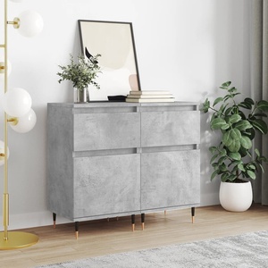 vidaXL Бюфети 2 бр бетонно сив 40x35x70 см инженерно дърво (831141)