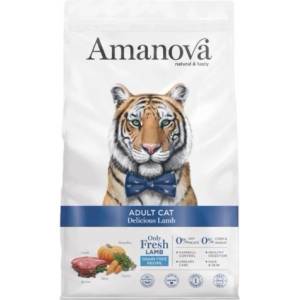 Amanova adult cat delicious lamb - пълноценна храна за пораснали котки от всички породи, с Агнешко и тиква - 4 кг, Испания - 33548