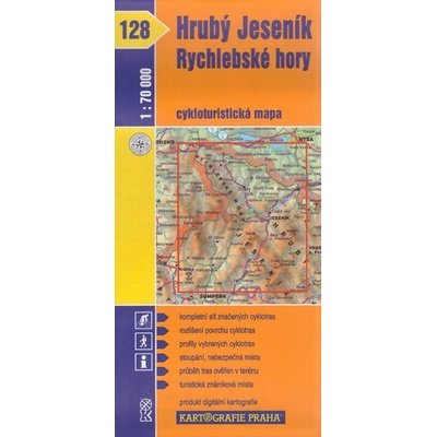 Cykloturistická mapa č. 128 Hrubý Jeseník Rychlebské hory 1 : 70 tis.