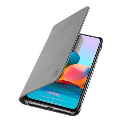 Калъф Xiaomi Redmi Note 10 / 10S Cellularline Book Agenda, стоящ, с кожен ефект (обръщане, странично отваряне, функция за държач за бюро, Rfid защита) Черен (BOOK3XIAOREN10K)