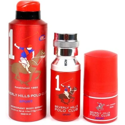 Beverly Hills Polo Club 1982 Sport 1 Подаръчен комплект EDT за мъже 50 мл + Deodorant Spray 175 мл + Roll-On 50 мл