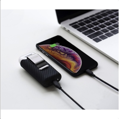 PITAKA Преносима външна батерия за AirPods и Apple AirPods 2 - Pitaka Air Pal Aramid Fiber AirPods Powerbank 1200mAh (черен) (AP1001)