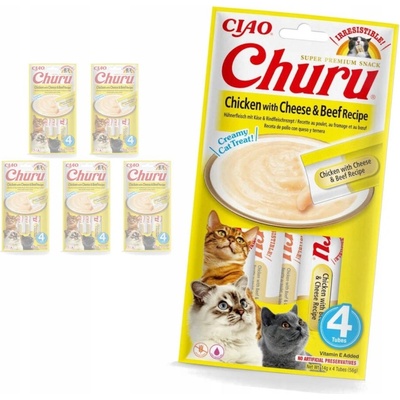 Churu Cat Chicken with Beef & Cheese 4 x 14 g – Zbozi.Blesk.cz