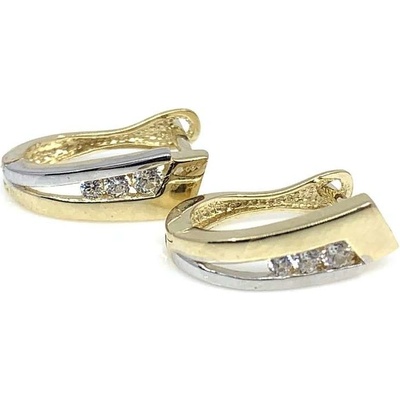 Jan Kos jewellery zlaté náušnice s bílým kamenem 59635101