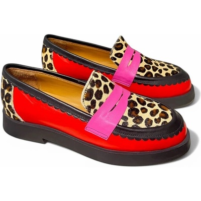 GNStyle ЛУКСОЗНИ ДАМСКИ ОБУВКИ ОТ ЕСТЕСТВЕНА КОЖА С АНИМАЛИСТИЧЕН МОТИВ