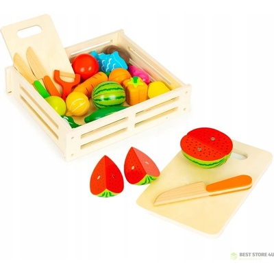 Eco Toys Drevené ovocie a zelenina 17ks
