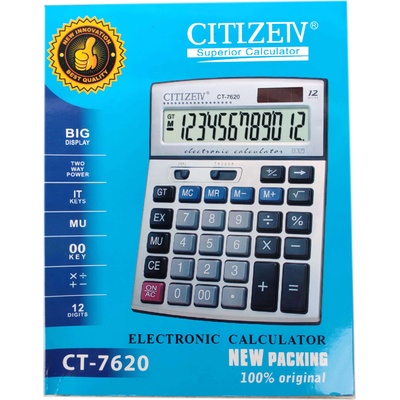 Калкулатор Цитизен Citizen CT - 7620 с 12 цифри и двойно захранване