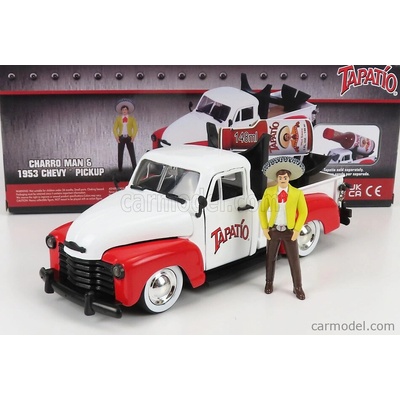 Jada Chevrolet Chevy Pick-up Tapatio 1953 With Charro FigureBílá Červená 1:24