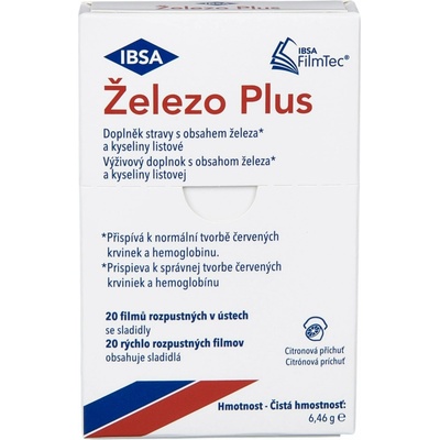 IBSA Železo Plus 20 filmů rozpustných v ústech