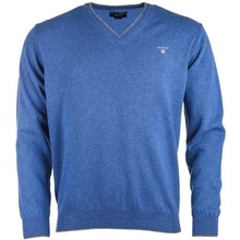 Gant Mens V-Neck Lambswool Sweater Indigo