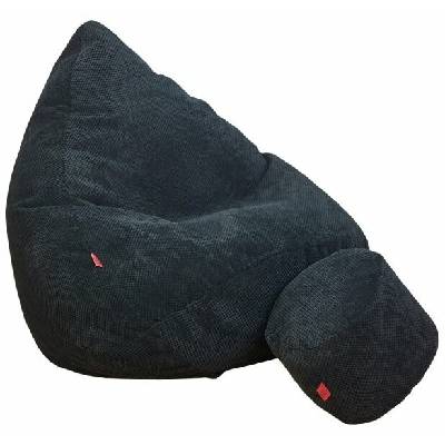 Supplies s podnožkou dot relax z plyšoviny čierna farba
