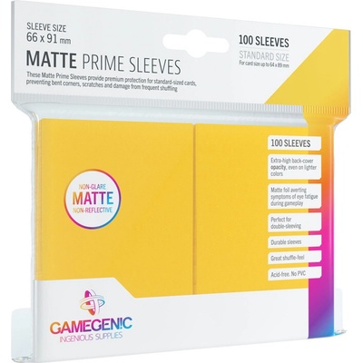 Gamegenic MATTE Prime Sleeves žluté, 66 x 91 mm Obaly 100 ks