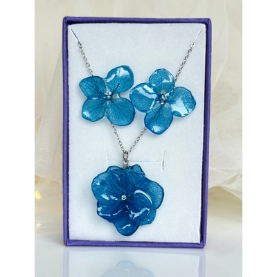 Meganflo Комплект бижута от сини хортензии