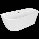 Mexen Oval+ самостоятелна стояща вана до стената 170 x 80 cm, бяла, златен (52681708000-50)